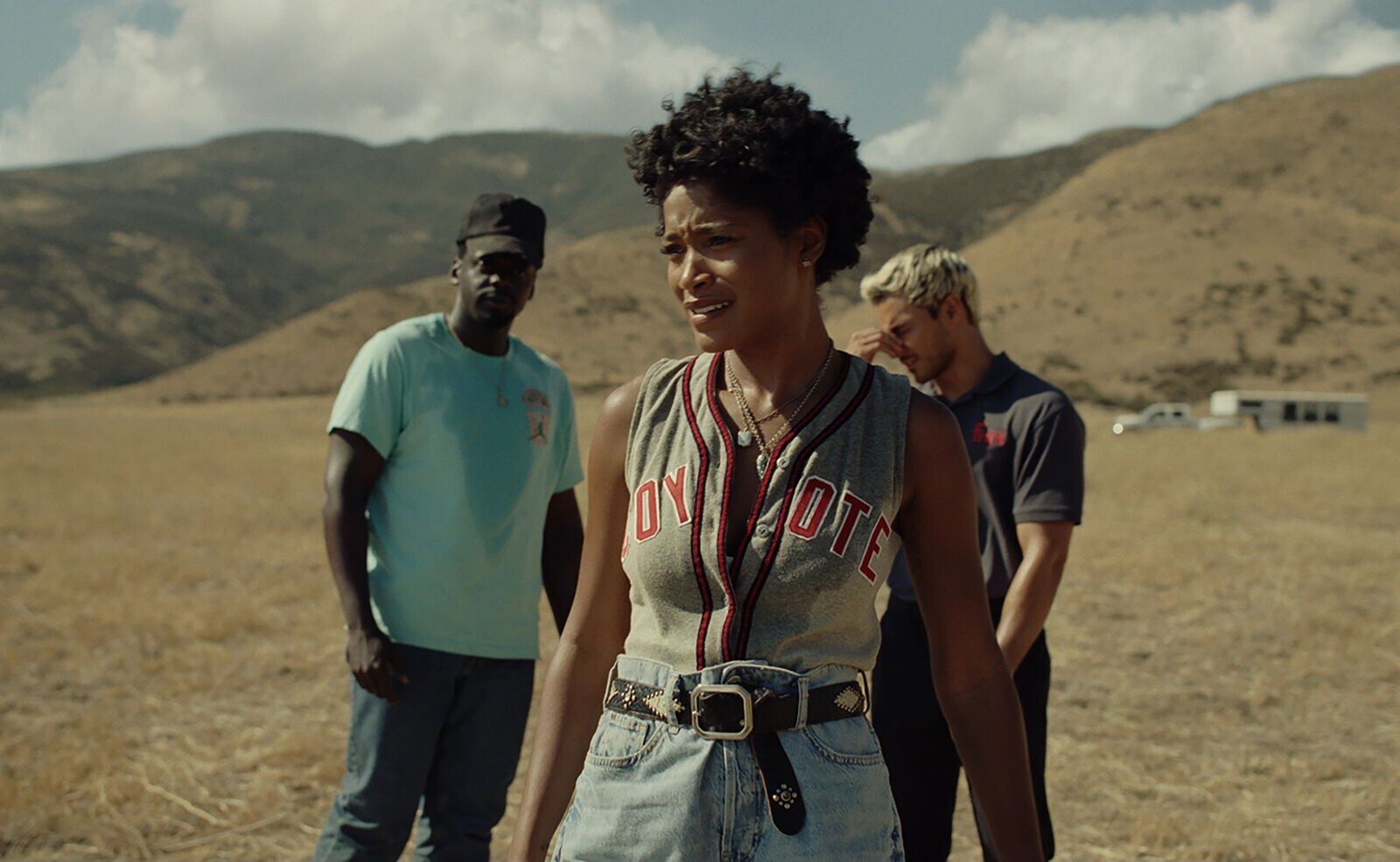 From left, Daniel Kaluuya, Keke Palmer and Brandon Perea in "Nope."